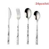 24Pc Stainless Steel Dinnerware Set