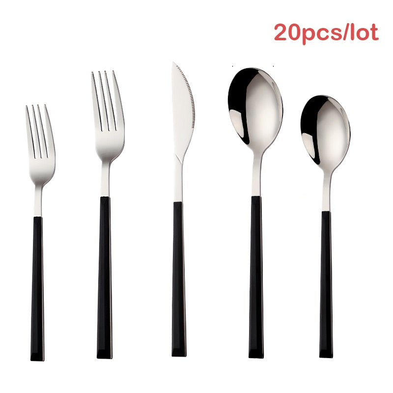 24Pc Stainless Steel Dinnerware Set