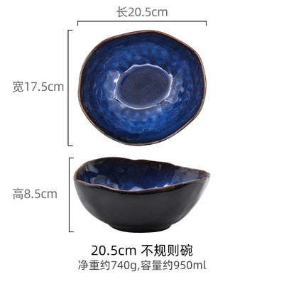 European Cat-Eye Blue Bowls