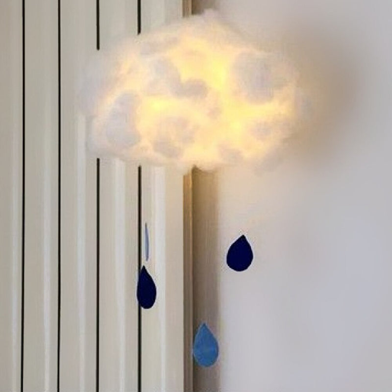 2m DIY Handmade Cute Cotton Cloud Shape Light Hanging Night Light For Birthday Gift Home Bedroom Decor Drop Shipping Sale