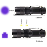 UV LED Mini 395nm Zoomable Flashlight (Pet Urine Detector)