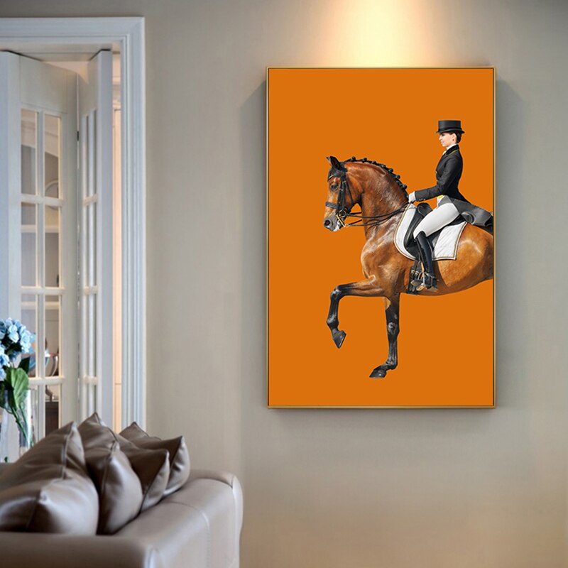 Abstract Horse Painting Knight Canvas Art