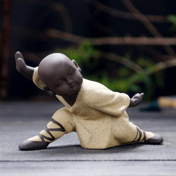 1pc Kung Fu Monk Decor Statue Temple Style Figurines