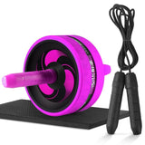 New 2 in 1 Ab Roller&Jump Rope No Noise Abdominal Wheel Ab Roller with Mat For Arm Waist Leg Exercise Gym Fitness Equipment