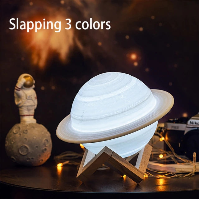 3D Printing Saturn Lamp Home Decoration Bedroom LED Night Light With Remote Controller