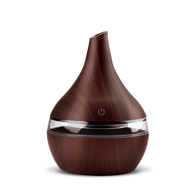 300ML USB Electric Humidifier Essential Aroma Oil Diffuser Ultrasonic Wood Grain Air Humidifier USB Mini Mist Maker LED Light