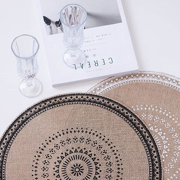 Round Embroidery Table Placemat Nordic Style Non-slip placemat Heat Insulation Furniture Decoration mat Coffee Cup Mats