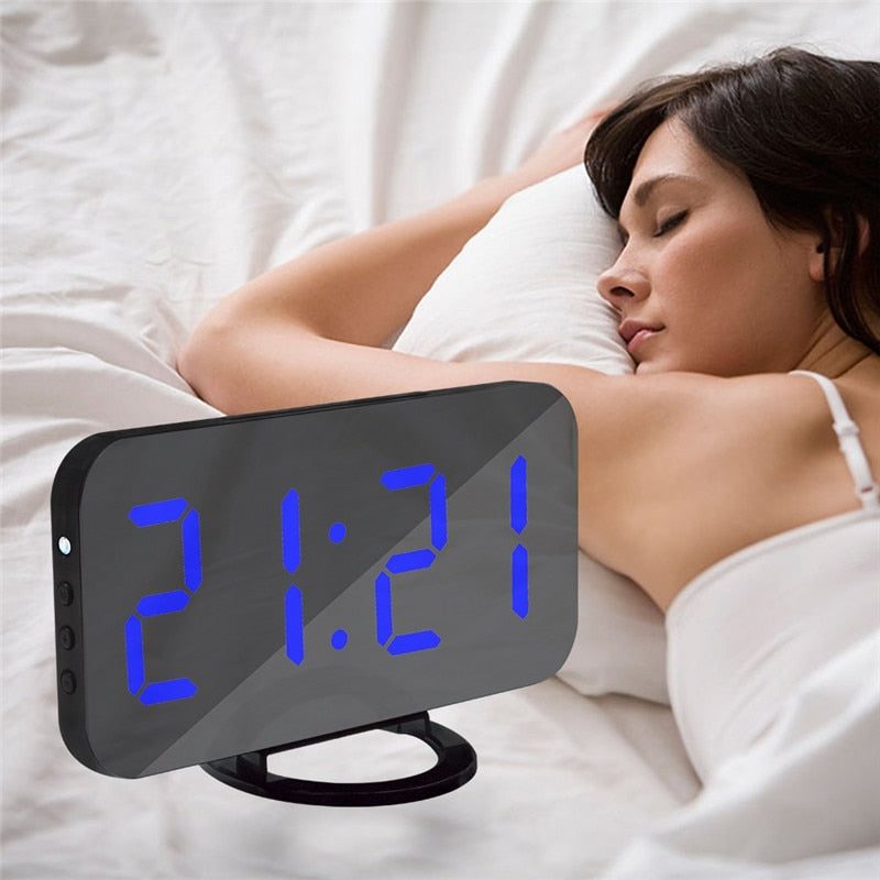 Digital LED Display Alarm Clock with 2 USB Output Ports