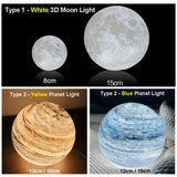 LED Starry Sky Night Light USB Table Lamp Planet Moon