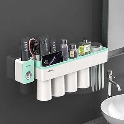 LEDFRE Toothpaste holder suction cup Wall Mounted Toothpaste Squeezer Holder Cleanser Storage Rack Bathroom Accessories Set