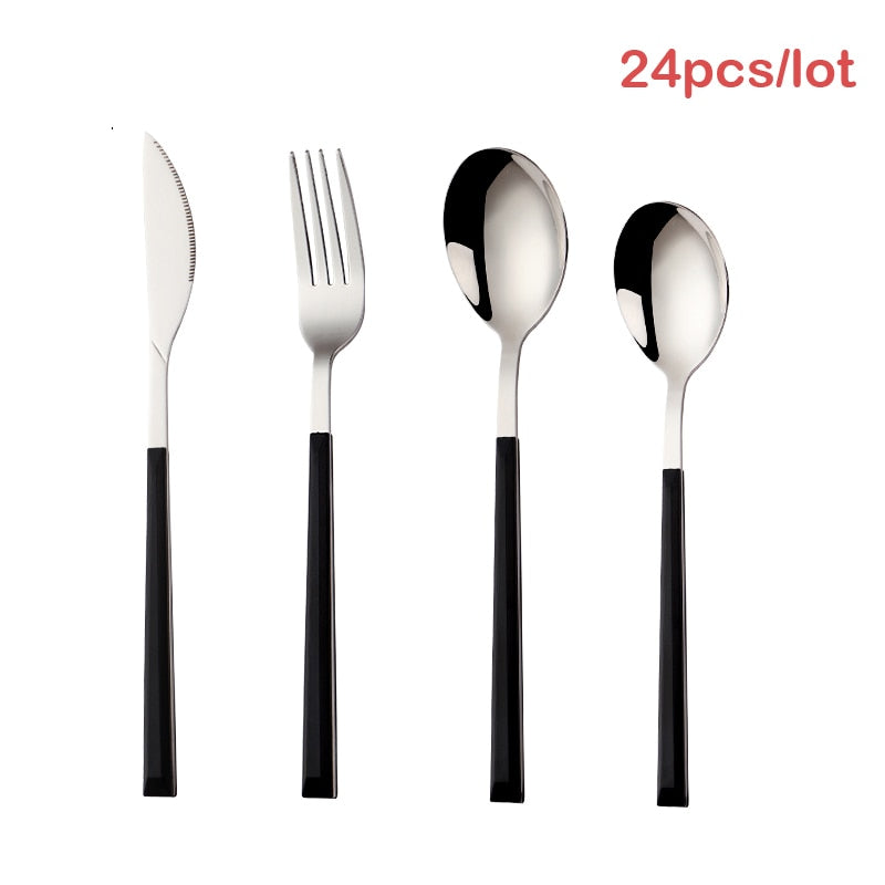 24Pc Stainless Steel Dinnerware Set