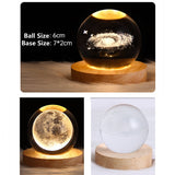 3D Laser Engraved Crystal Lamp Ball