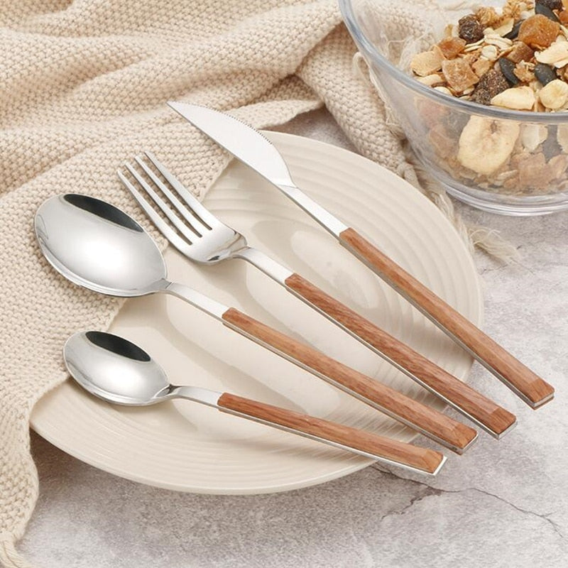 24Pc Stainless Steel Dinnerware Set