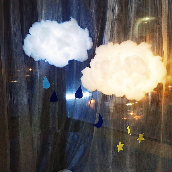 2m DIY Handmade Cute Cotton Cloud Shape Light Hanging Night Light For Birthday Gift Home Bedroom Decor Drop Shipping Sale