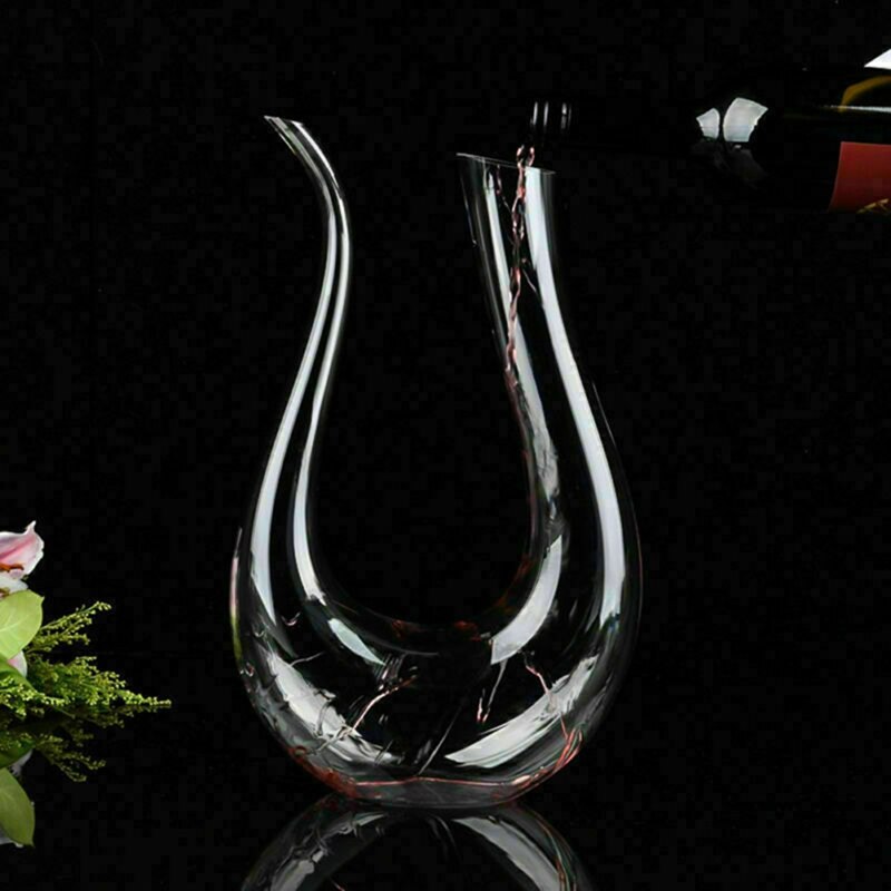 Crystal U-shaped 1500ml Wine Decanter Harp Swan Decanter Creative Wine Separator  Clear Wine Aerator Glass Wine Decanter Bottle