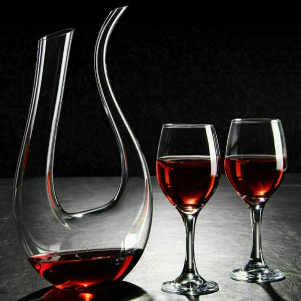 Crystal U-shaped 1500ml Wine Decanter Harp Swan Decanter Creative Wine Separator  Clear Wine Aerator Glass Wine Decanter Bottle