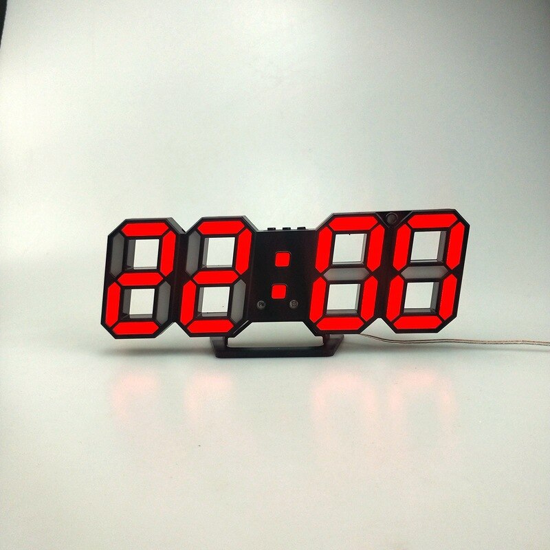 3D LED Wall Clock Modern Design Digital Table Clock Alarm Nightlight Saat reloj de pared Watch For Home Living Room Decoration