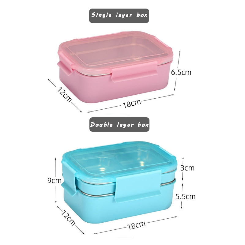 Stainless Steel Lunch Box: Single Layer or Double Layers Bento Box