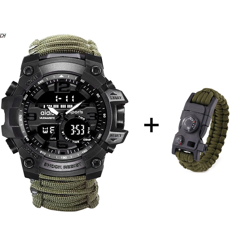 LED Military Waterproof (30M) Watch with Compass