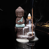 Little Monk Censer Creative Home Decor Small Buddha Incense Holder Backflow Incense Burner Use Home Office 50pcs Incense Cones