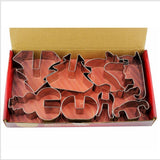 Cookie Cutter Dropshipping 8 Pcs 3D Christmas Scenario Stainless Steel Cookie Cutter Set Cake Biscuit Mould Fondant Cutter