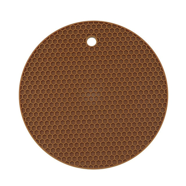 18/14cm Round Heat Resistant Silicone Mat Drink Cup Coasters