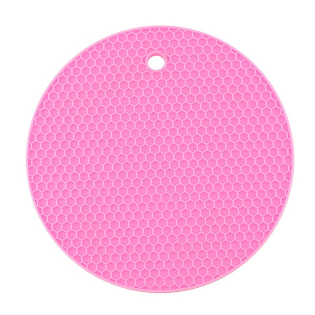 18/14cm Round Heat Resistant Silicone Mat Drink Cup Coasters