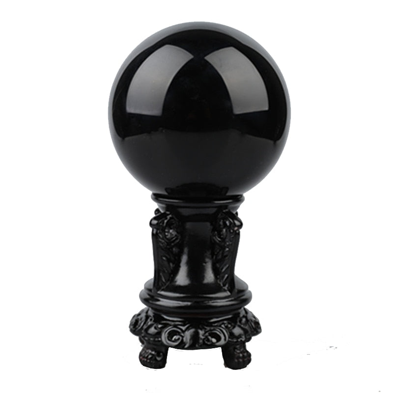 A Natural obsidian stone crystal ball home decoration ball diviner circular crystals wedding photography accessories