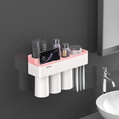 LEDFRE Toothpaste holder suction cup Wall Mounted Toothpaste Squeezer Holder Cleanser Storage Rack Bathroom Accessories Set