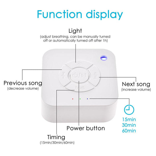 White Noise Machine USB Rechargeable Timed Shutdown Sleep Sound Machine For Sleeping & Relaxation for Baby Adult Office Travel