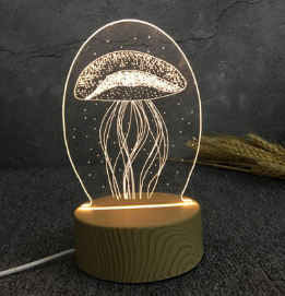 3D LED Lamp Creative Wood grain Night Lights Novelty Illusion Night Lamp 3D Illusion Table Lamp For Home Decorative