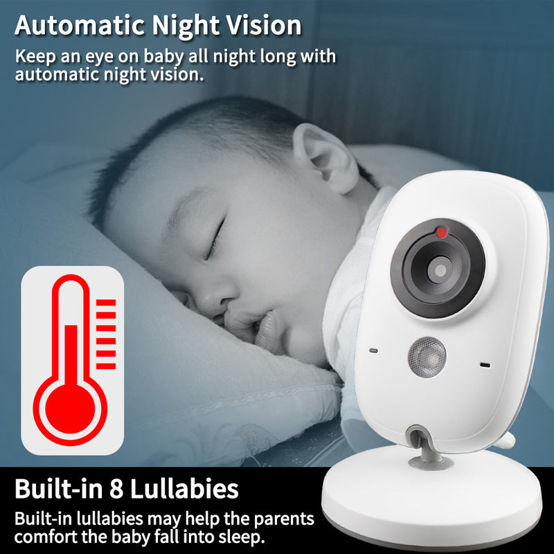 3.2-inch Wireless Video Baby Camera & Sound Activated LCD Monitor (Works w/out internet)