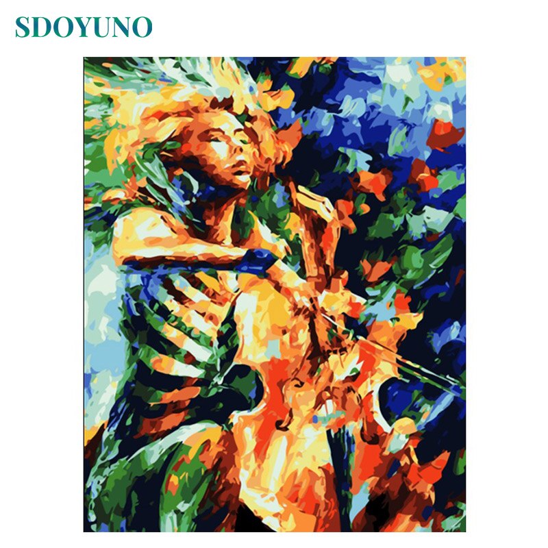 SDOYUNO 60x75cm pictures by numbers DIY Frame Painting By Numbers Adults Figure Painting on canvas Home Decor Wall Art For Gift