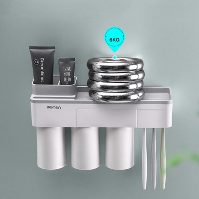 LEDFRE Toothpaste holder suction cup Wall Mounted Toothpaste Squeezer Holder Cleanser Storage Rack Bathroom Accessories Set